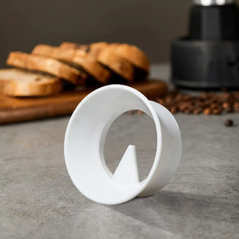 Anti-spill Powder Moka Pot Tamper Non Pressure White Rotary Powder Dosing Ring ABS Universal Coffee Pot Powder Ring Cafe