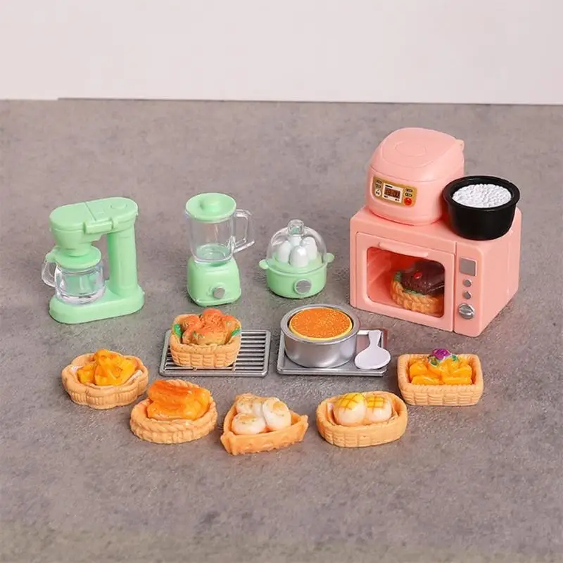 

1/12 Scale Miniature Kitchen Oven And Rice Cooker Realistic Bread Doll House Accessories For Kids Pretend Play Activity A2UB