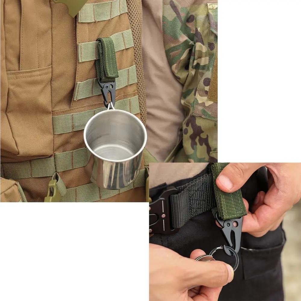 3/5/10Pcs Nylon Taktische Molle Gurtband Schnalle Karabiner Hängen Haken Schlüsselbund Für Gurtband Zubehör Rucksack/beutel/Tasche/Gürtel – Detail 3