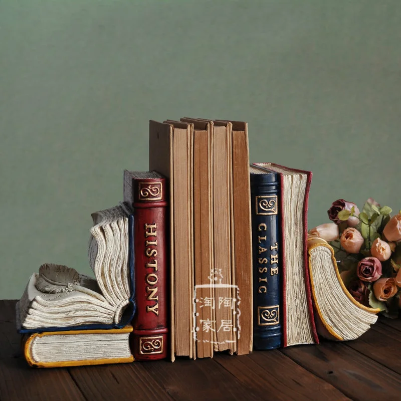 

Desktop European Classical Bookends Nostalgia Antique Creative Book Stand Rural Fashion Bookshelf Office Supplies Bookholder