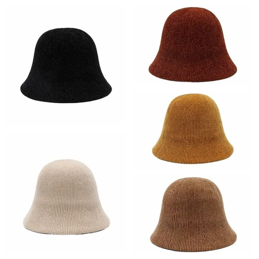 أنيقة الشنيل محبوك قبعة صياد بلون الباردة واقية المرأة بنما قبعة النمط البريطاني الأذن دفئا قبعة بحافة الشتاء #6