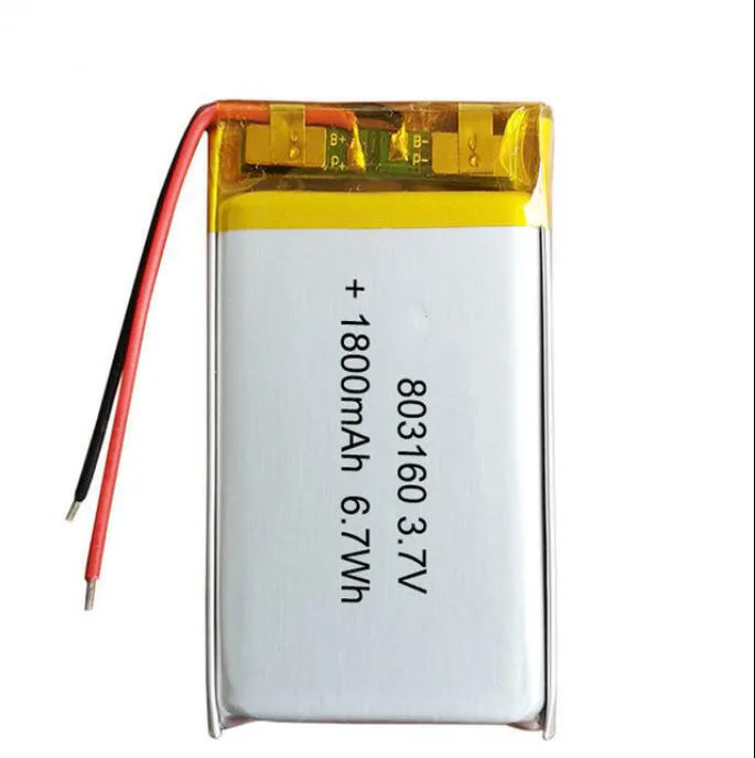 2/5/10/20Pcs 3.7V 1800mAh 803160 Lithium Polymer Ion Battery 2.0mm JST Connector