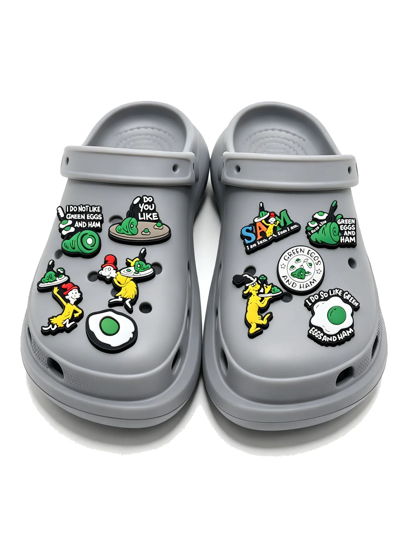 4-112PCS Cute Green Food PVC Shoe Charms Decorations, Funny Cartoon Ornaments For Crocs Clog Shoes, Kids Party Gift
