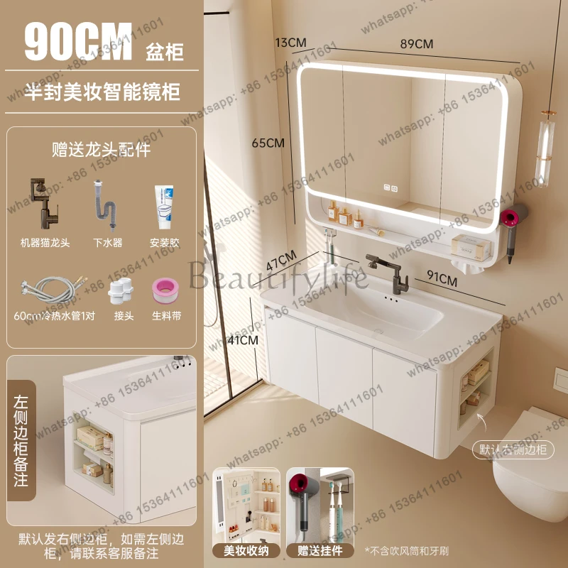 yj57 Bathroom Cabinet Hidden Installation Compartment Bathroom Cabinet Storage Toilet Space Saving Bathroom Furniture
