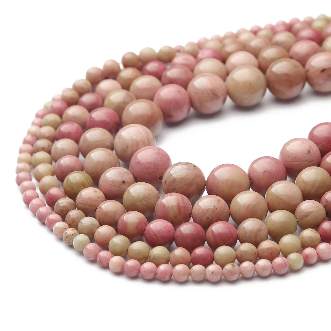 Glatte rote Netzwerk-Natursteinperlen, rund, lose Spacer-Perlen für die Schmuckherstellung, DIY-Armband, Halskette, Ohrring-Zubehör – Detail 6