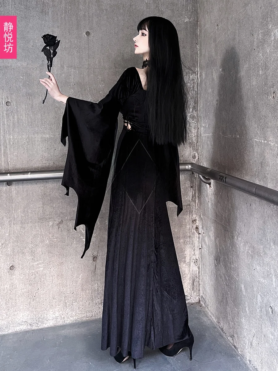 loween Gonna lunga attillata con pipistrello Sve Costume da ballo per performance cosplay Abito da palcoscenico Faion da donna