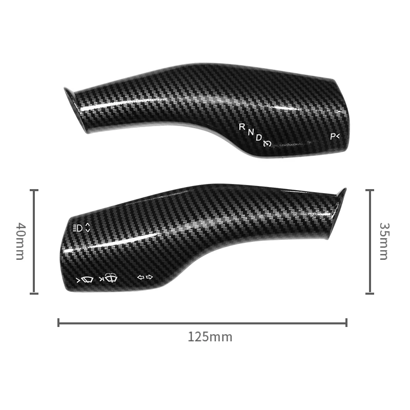 2PC Carbon Fiber Steering Wheel Whift Protection Cover For Tesla Model 3 Model Y ABS Car Column Shift Knob Cover Decor For Tesla image 3