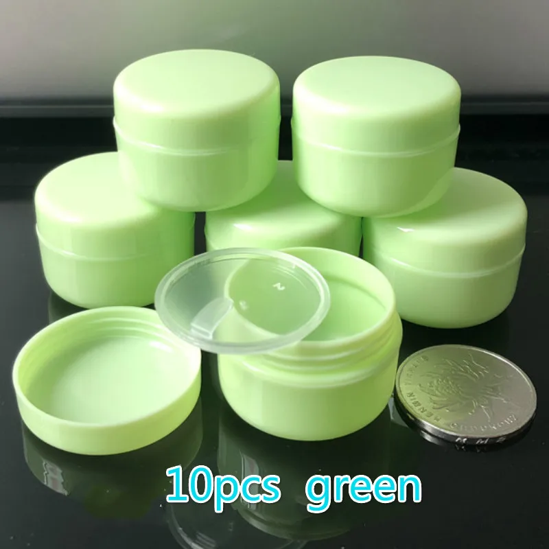 10Pcs 10g Plastic Empty Loose Powder Jar With Cap Cosmetic Container Makeup Compact Travel Portable Loose Powder Sifter Box