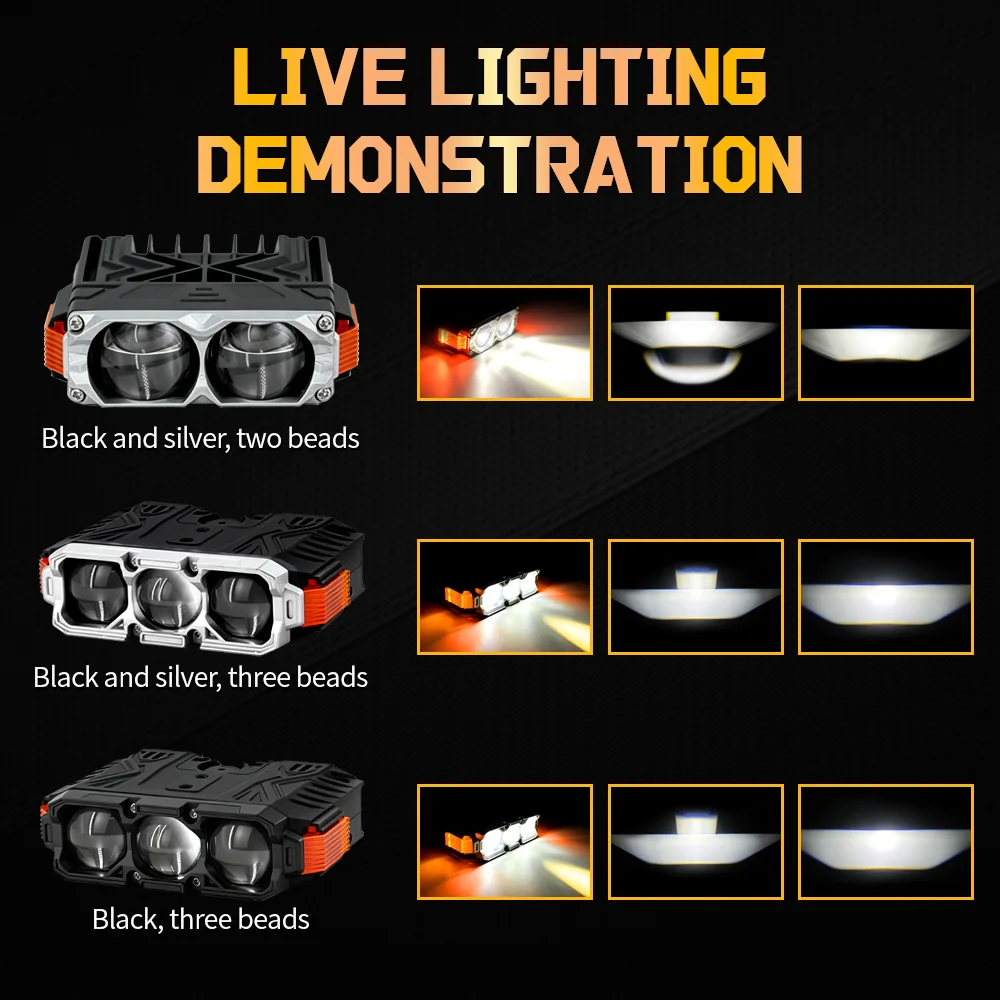 Car Grill Led Work Light Bar 6500K Projector Led Bar White Yellow Spotlights Grille Lights Motorcycle Offroad Truck