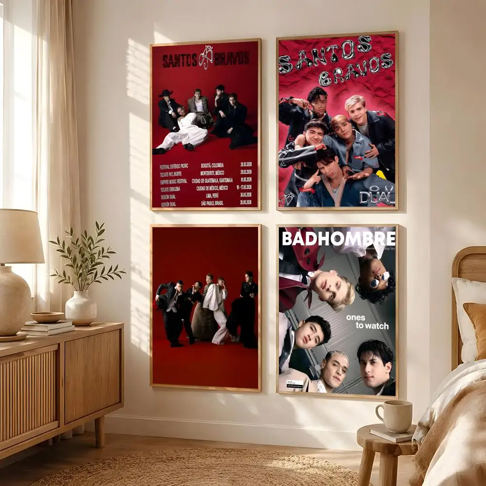Bravos Band Santos Bravos Poster Poster All-match HD Waterproof Self-Adhesive Wall Art Sticker For Home Bedroom