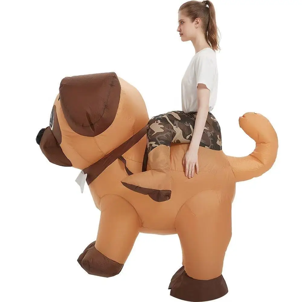 Adult Cycling Dog Inflatable Costumes Christmas Anime Cosplay Costume Cute Dog Mascot Fancy Party Role Play Disfraz