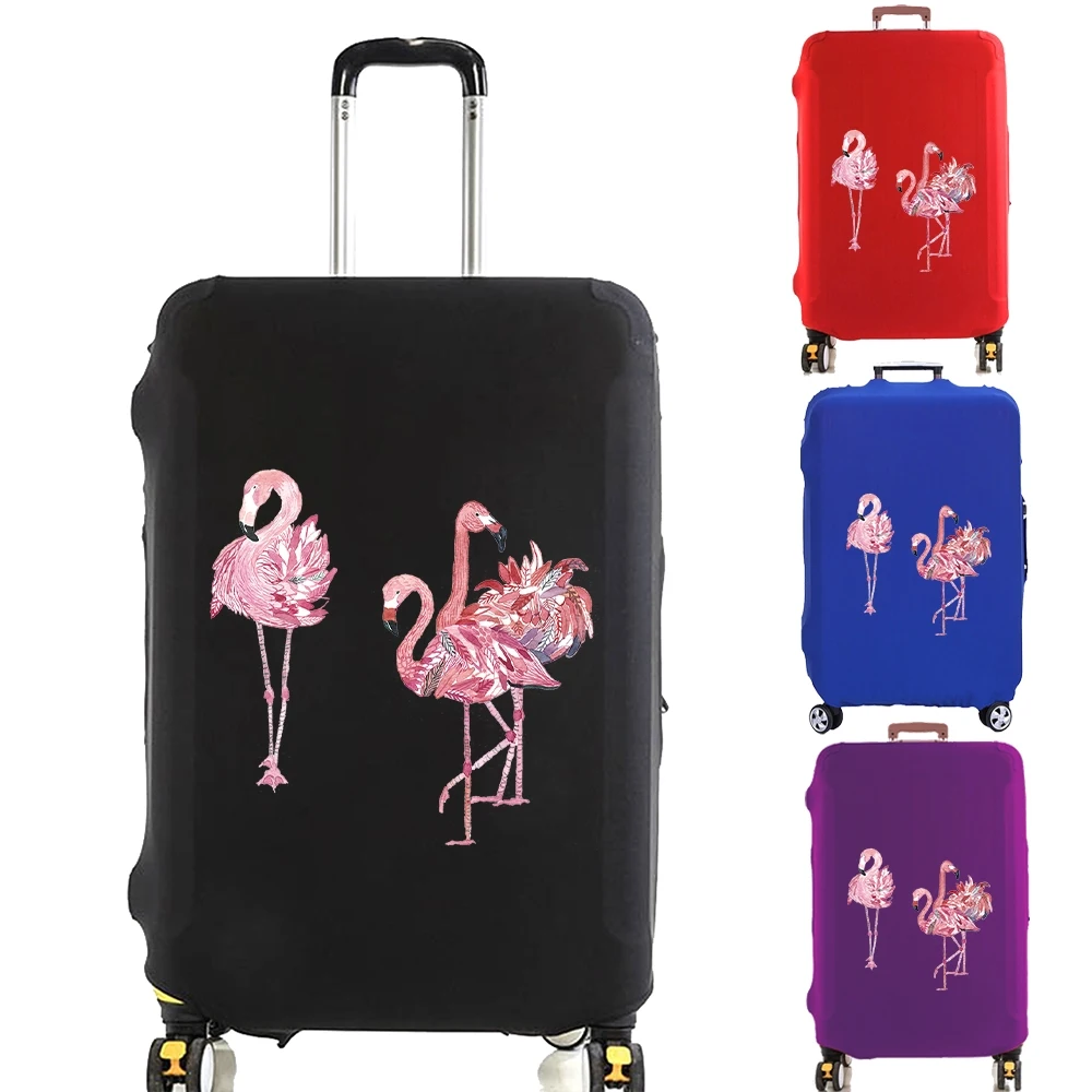 

Luggage Cover Suitcase Protector Elasticity Scratch Resistant Case Noble Flower Flamingo Dust Case for 18-32 Inch Travel Trolley