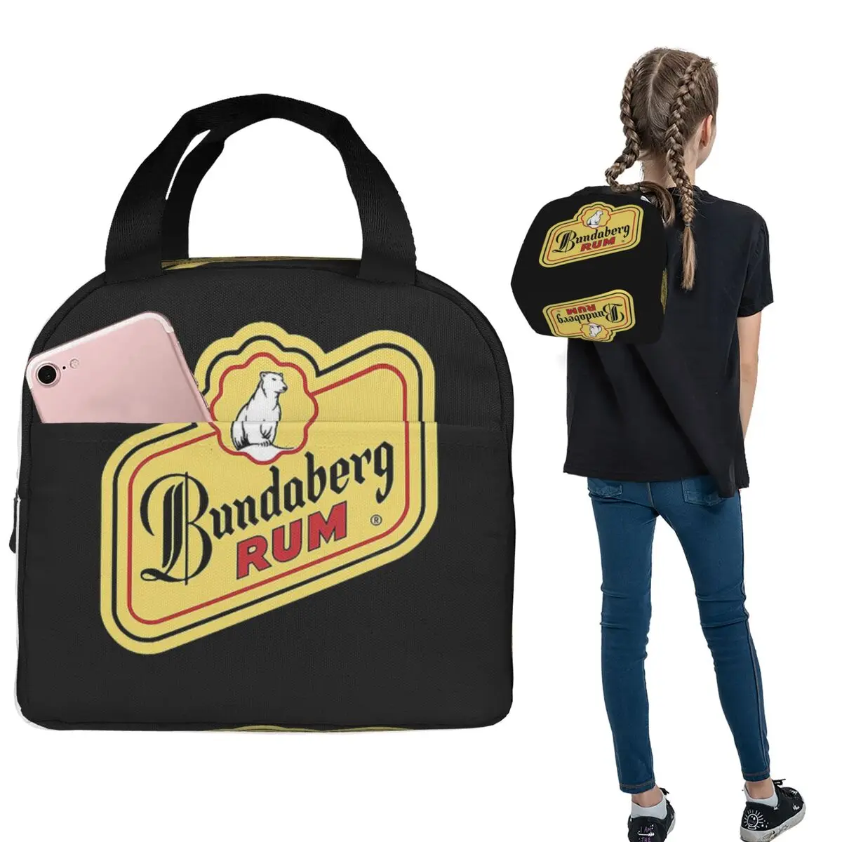

Изолированная сумка для обеда Bundaberg Rum для женщин и детей, портативные коробки для еды, термосумка для обеда