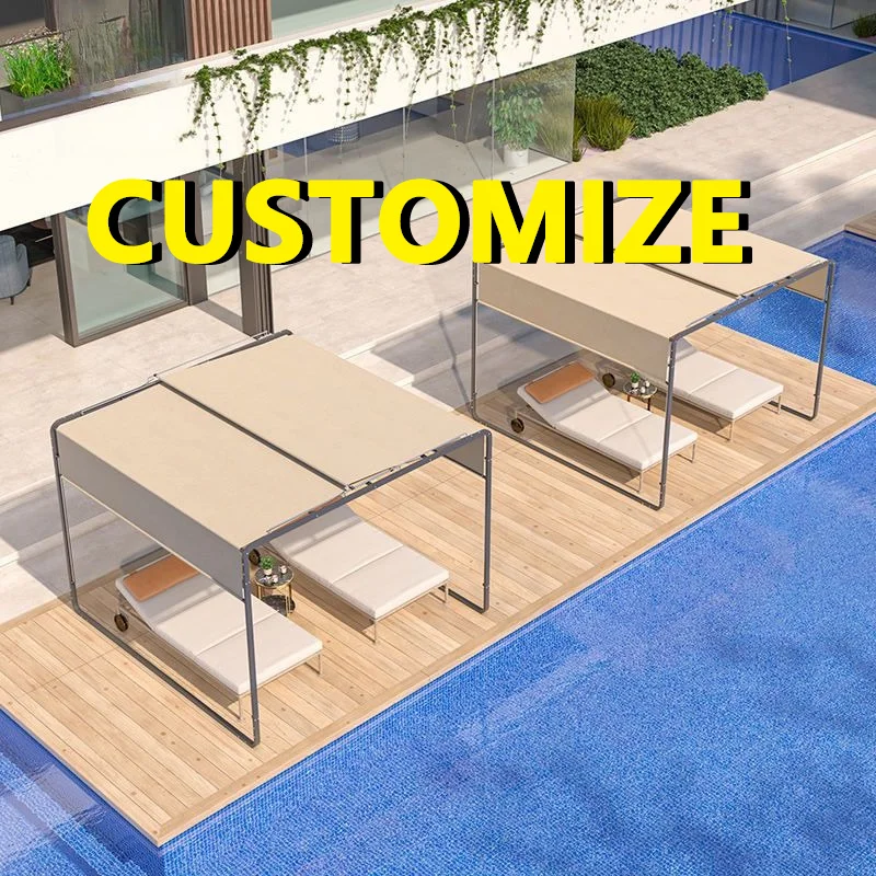 Any Size Custom Sunset Ambient LED Aluminum Gazebo Adjustable Side Shades Waterproof UV Resistant Backyard Patio Leisure Canopy