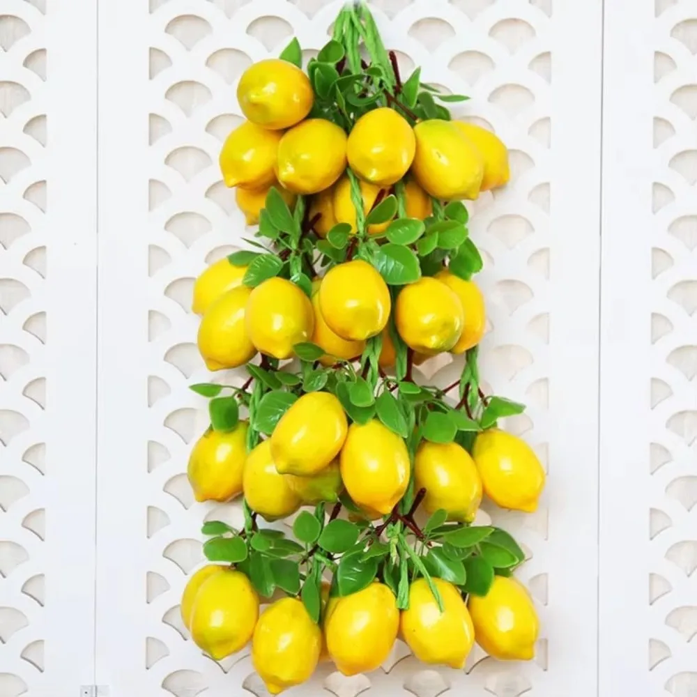 1PC Artificial Simulation Fruit Lemon String Foam Lemon Home Garden Decoration Fake Fruits Wedding Photography Props