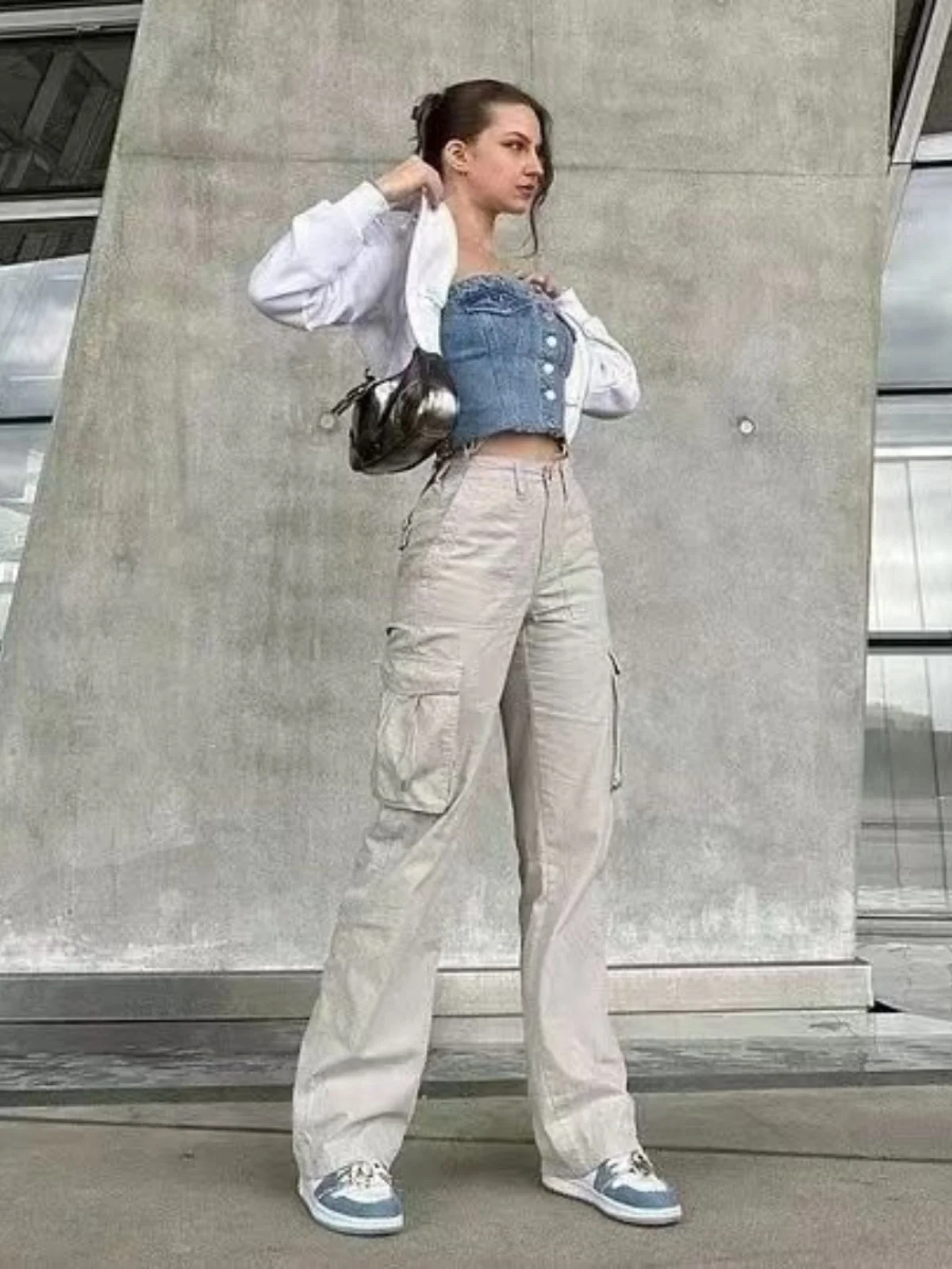 Street Sle – salopette décontractée pour femmes, taille haute, pantalon Slim, vêtements de travail, jambes longues, Polyester, détails 00% ket