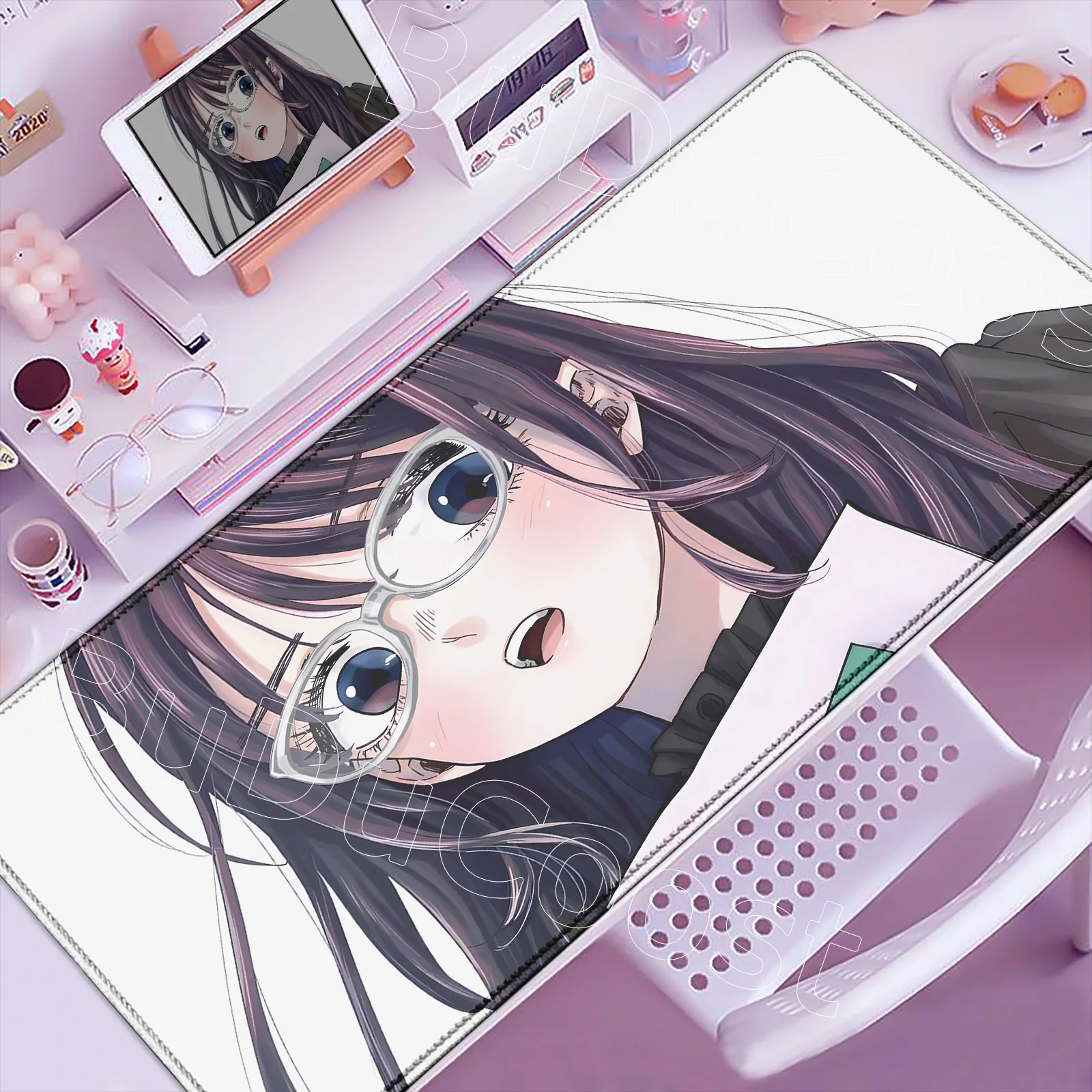 Новый коврик для мыши в стиле аниме The Fragrant Flower Blooms with Dignity, милый коврик для мыши Kawaii Girl Kaoruko Waguri, настольный коврик с HD принтом, геймерский коврик для клавиатуры