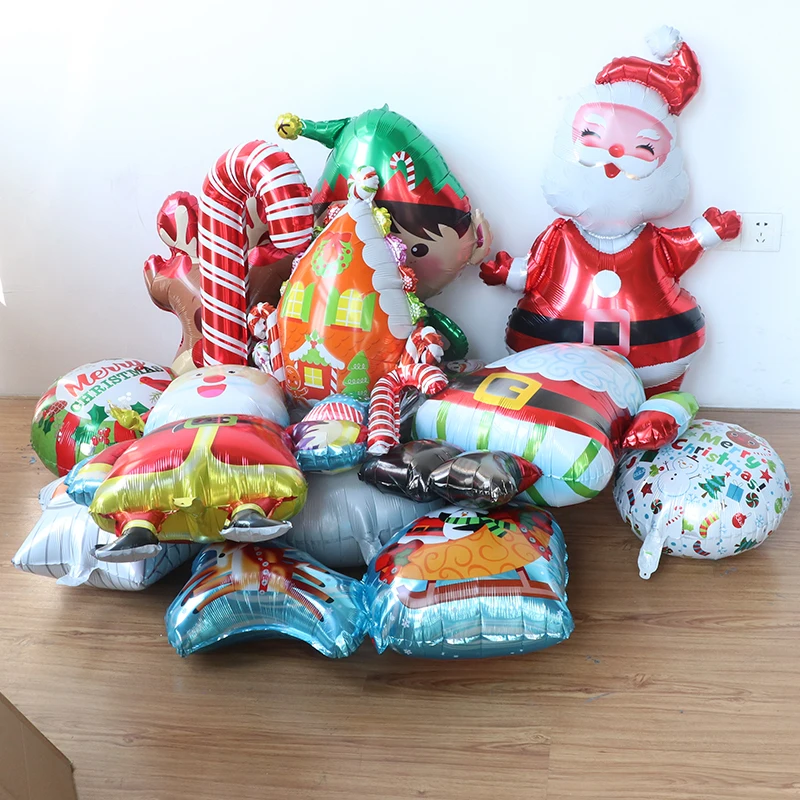 Christmas Foil Santa Claus Balloons Snowman Elk Christmas Tree Balloons for Xmas Inflatable Party Decorations Home Party Decor