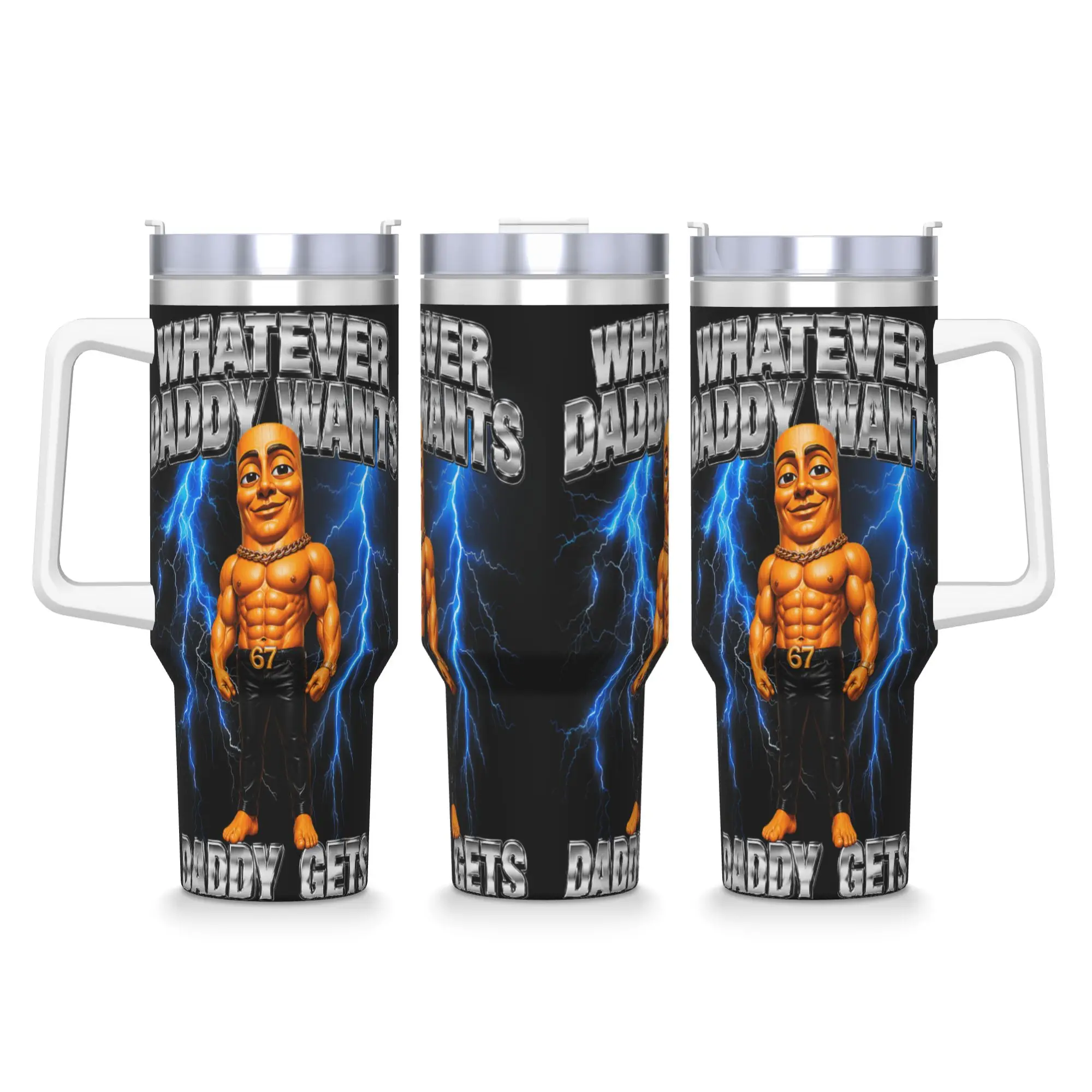Whatever Daddy Wants Daddy Gets Stainless Steel Tumbler  Travel Mugs Cup Thermal Cups Heat Cold and Hot Milk Tea Water Bottle