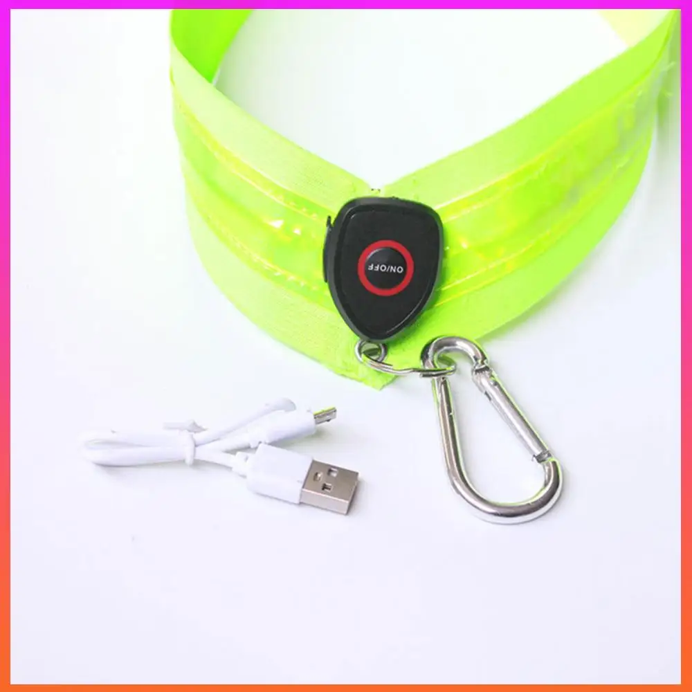 Светодиодный светоотражающий беговой ремень, перезаряжаемый велосипедный светодиодный плечевой ремень, ночная безопасность, уличный походный светильник для бега, ходьбы, снаряжение