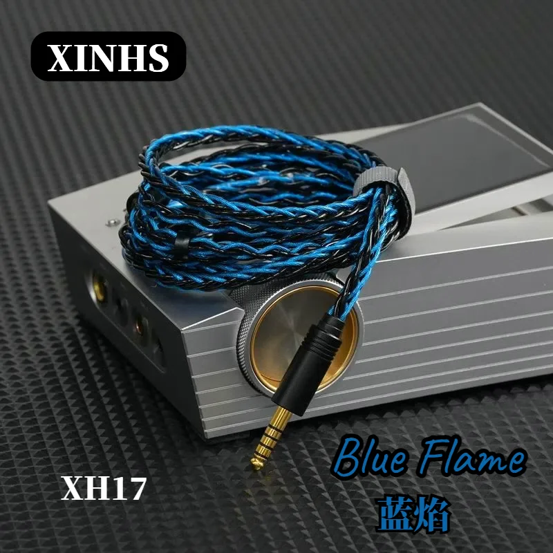 XINHS XH17 Blue Flame 8-core 5-Element + OCC Graphene HIFI Headphone Upgrade Cable For All Kinds Of Headphones 0.78 2PIN/IE900