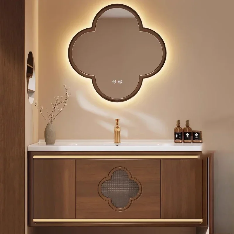 Display Lamp Bathroom Cabinet Integrated Luxury Wooden Storage Bathroom Cabinet Mirror Study Nordic Gabinete Trendy Furniture
