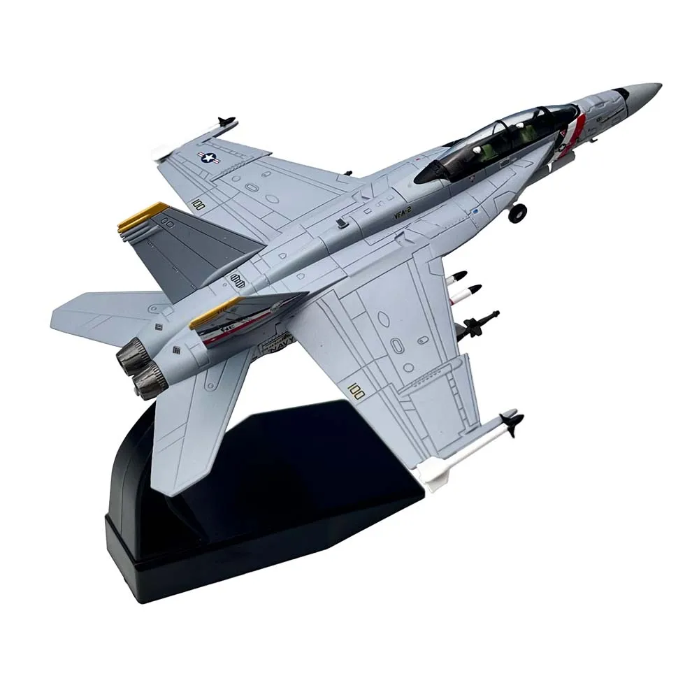 1/100 Scale US F18 F/A-18F Super Hornet VFA-2 Fighter Jet Airplane Aircraft Metal Military Plane Toy Model Collection Gift