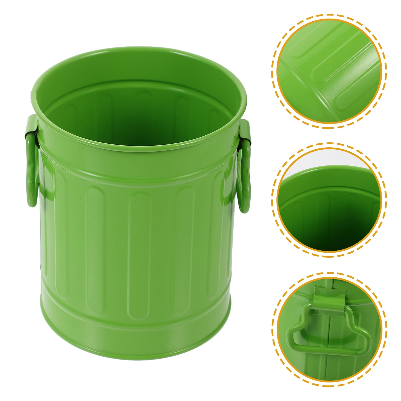 

Sturdy Iron Desktop Storage Bucket Multi-Functional Desk Trash Can Pen Pencil Holder Brush Container Organizer Large