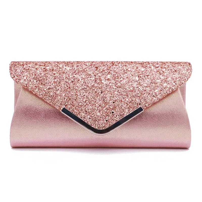 

Fashion Envelope Clutch Bag PU Sequins Elegant Chains Hand Bags Single Shoulder Bag For Women Dinner Wedding Cosmetic Bag