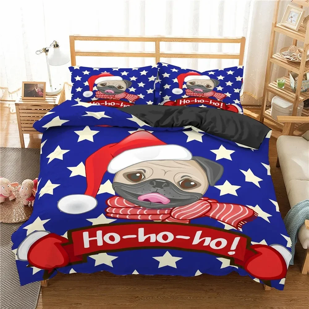 

Cute Animal Cartoon Pug Dog Bedding Set Boys Girls Twin Queen Size Duvet Cover Pillowcase Bed Kids Adult