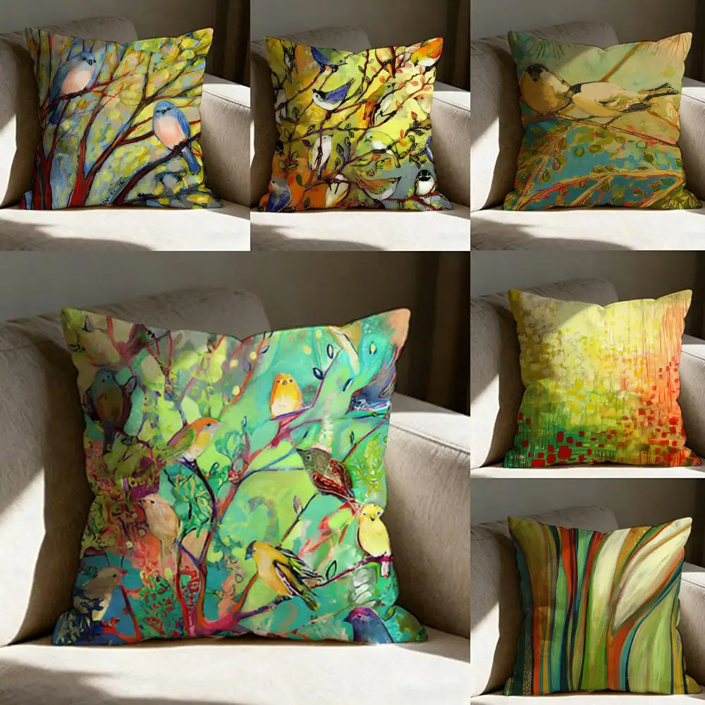 Anime Abstract Paint Colorful Pillow Case Pillowcase, Double-sided Printed, Sofa Cushion, Bedroom Headboard Pillow