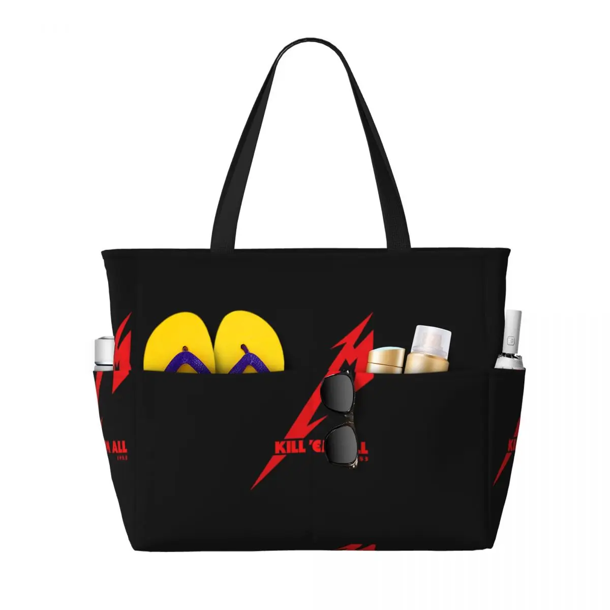 Metallicas M72 Word Tour Beach Tote Bag Sport Gym Yoga Duffle Large Tote Bag Women Travel Bag Fitness bag