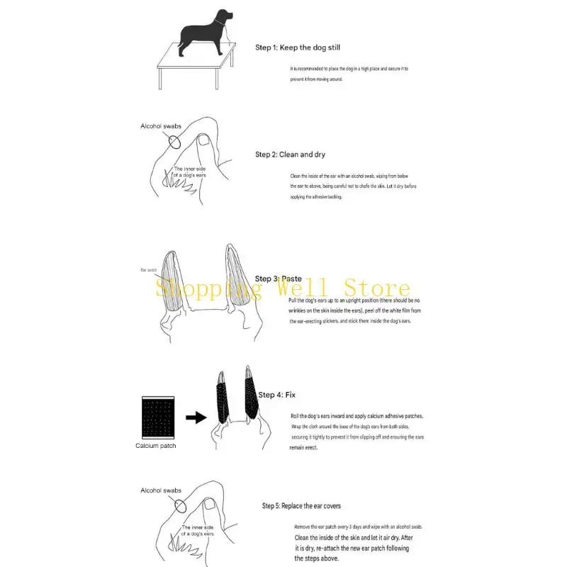 KX4B Canine Ear Stand Helper Sticker Ventilated And Pleasant For Ear Health And Competition Readiness