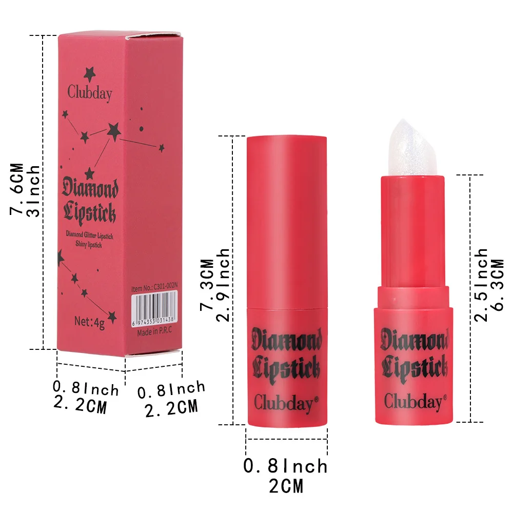 Rossetto impermeabile 8 colori scintillante idratante solido lucidalabbra diamante Glitter lucido rossetto penna