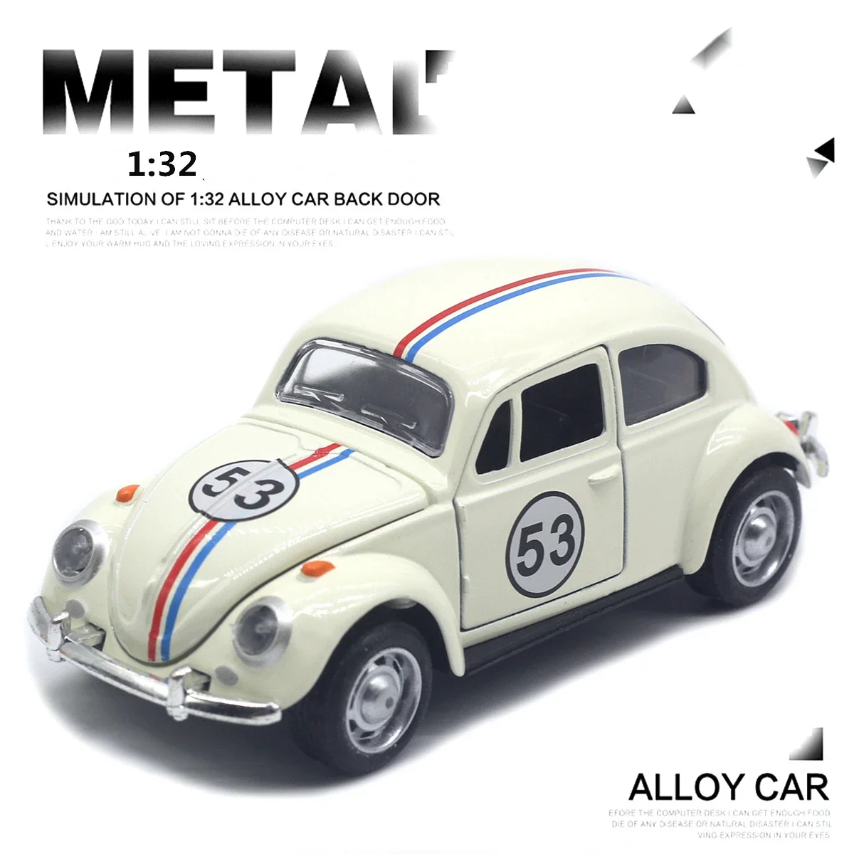 1:32 Beetle Alloy Car Diecasts Metal Classic Toy Model with Pull Back Function Vehicles for  Gifts