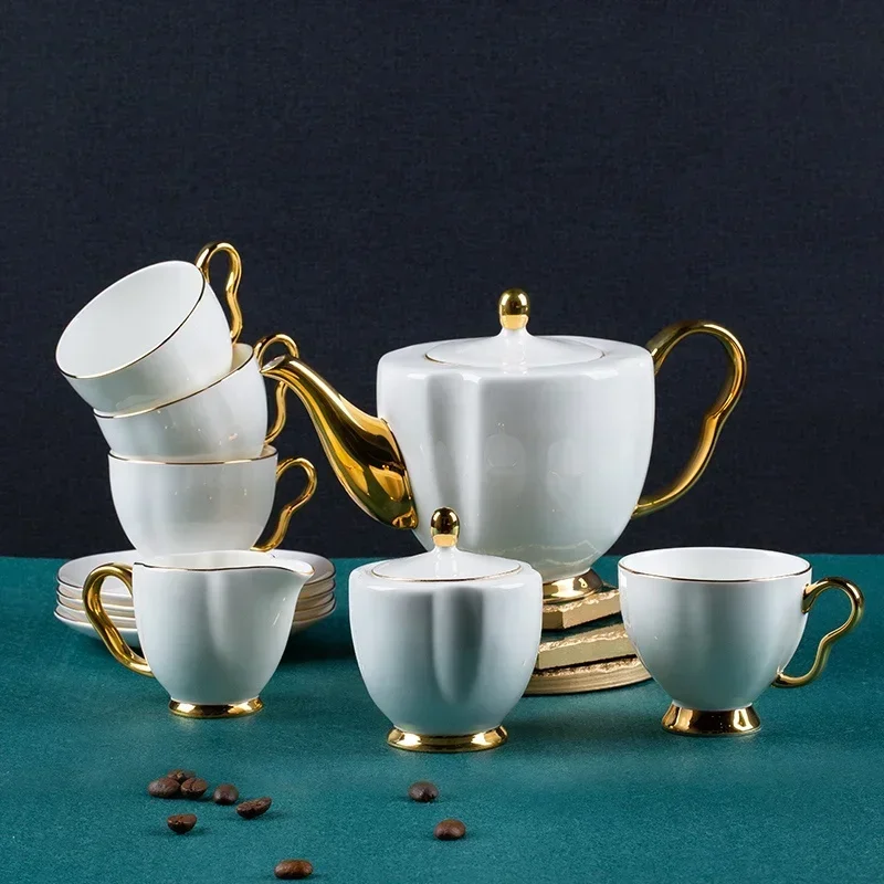 European-style tea set English afternoon tea complete set of mid-range simple ceramic coffee set