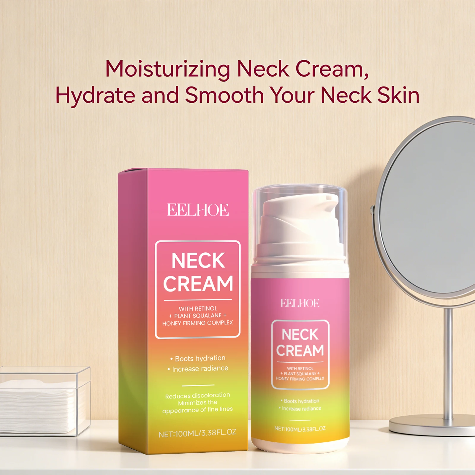 Moisturizing Neck Cream Softens Fine Lines Firming Brightening Skin Increase Radiance Long-Lasting Hydration Retinol Neck Lotion