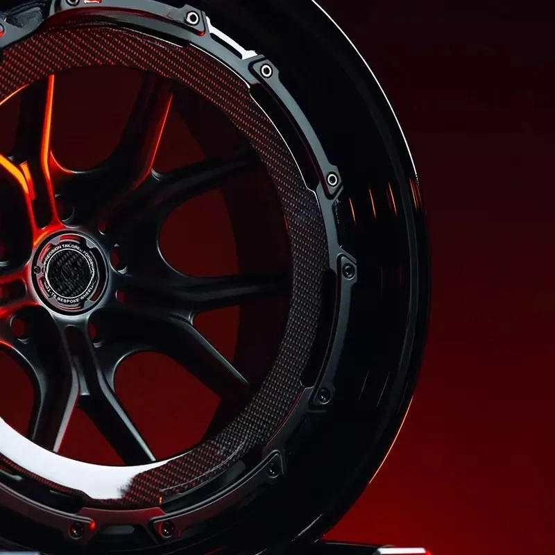 2-pieces Carbon Glossy Black Forged 16 18 20 21 22 24 26 Inch Hub 5x114.3 5x112 5x130 for Brand Car Wheels for