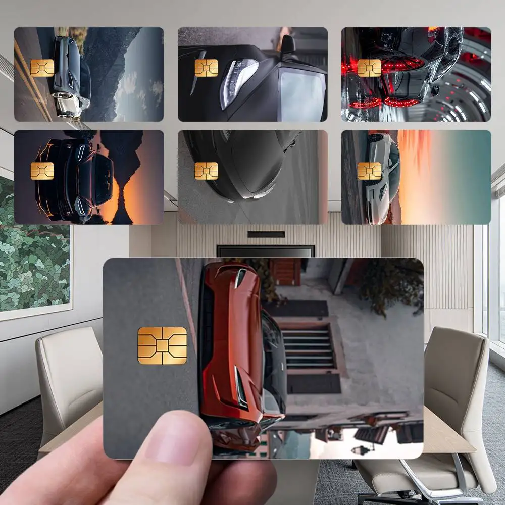 

E-Electric T-TeslaeS-S Car Card Stickers New Cartoon Card Debit Bank Charge Card Bus Metro Waterproof Sticker Decal Decoration