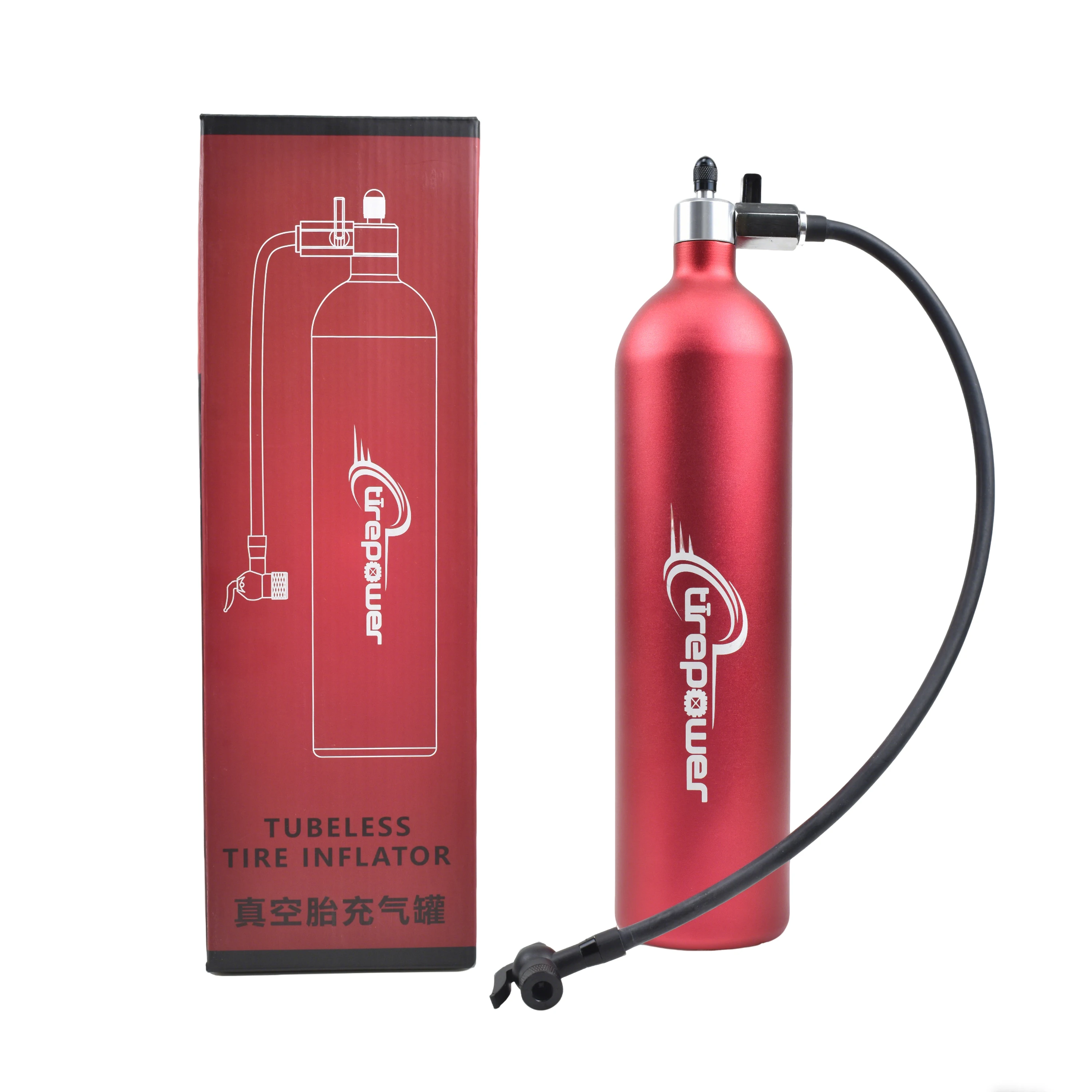 

200PSI Tubeless Tire Air Booster 1.3L Aluminum Alloy MTB Road Inflator Tire Air Bottle - Valve Gas Cylinder & Accessories