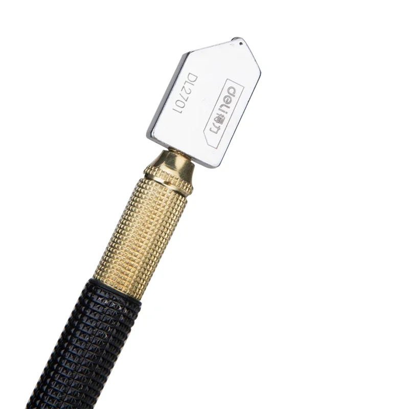 Deli High-Quality Glass Cutter Small Size with Steel Blade Anti-skid Handle Durable Diamond Cutter Head for Precision Cutting