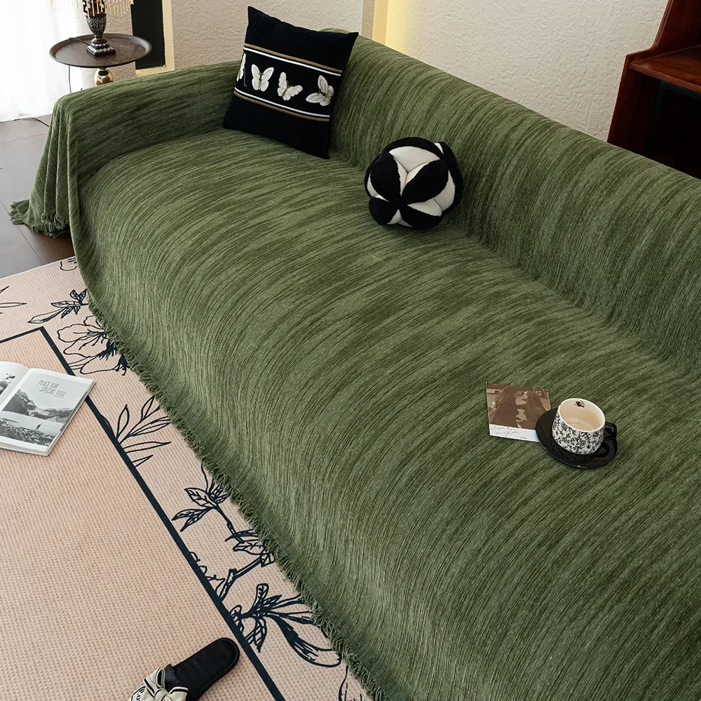Solid Color Waterproof Sofa Towel Chenille Four Seasons Universal Sofa Cover All-inclusive Universal Simple Sofa Blanket