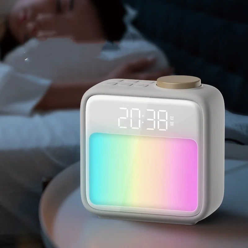 Smart Alarm Clock Night Light Creative Colorful Atmosphere Bedside Light Multi-functional wake-up music clock sleep light