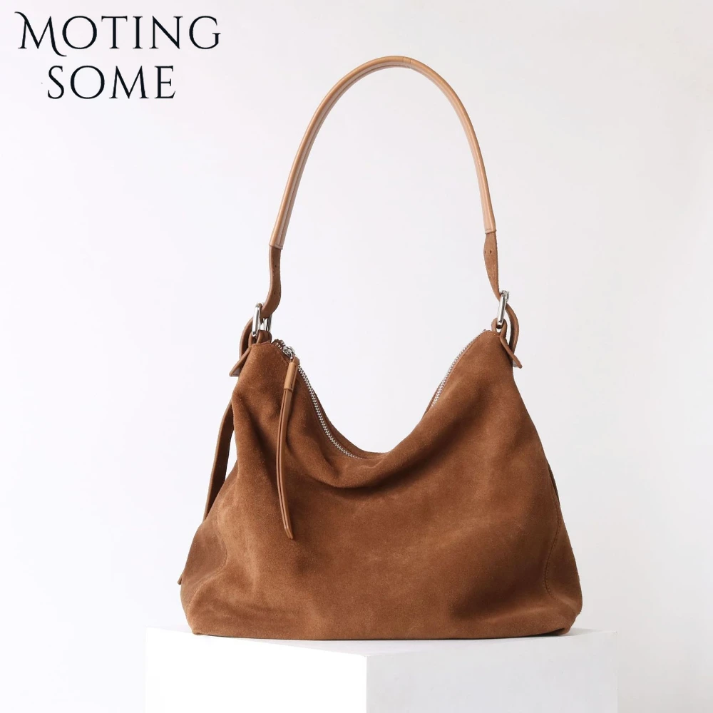 

Motingsome Quality Suede Bag Shoulder Handbag Women Luxury Matte Cowhide Messenger Niche Design Large Capacity Casual Tote New