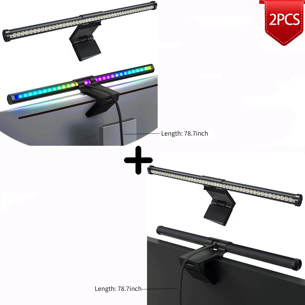 Wisciton LED-Monitor Licht leiste Computer Bildschirm Hängelampen RGB Atmosphäre Tisch lampe für Arbeits studie lesen Gaming Dimmen Beleuchtung 44cm 6