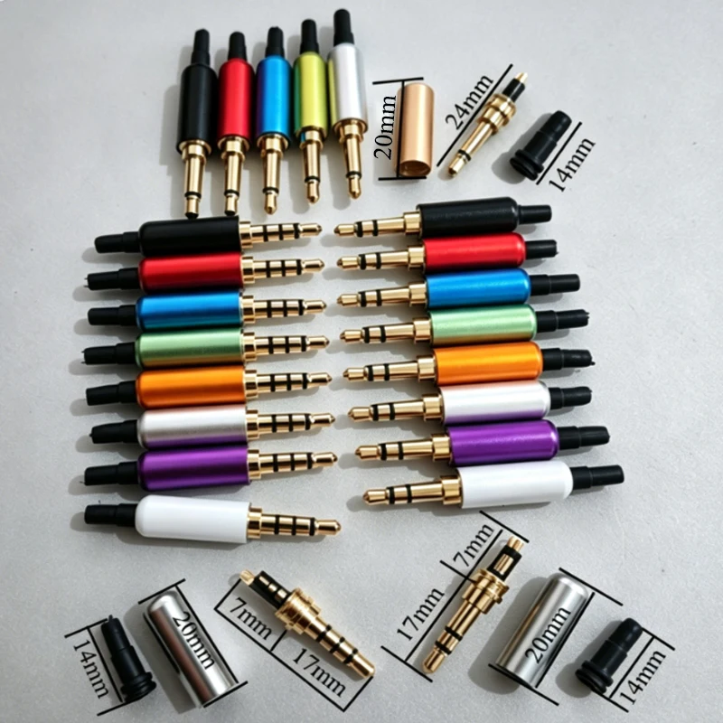 1 Stück 3,5mm Audio-Stecker 2/3/4 Pole Mikrofon Kopfhörer Audio-Adapter Stereo-Stecker Reparaturkabel Lötverbinder DIY Stecker – Detail 15