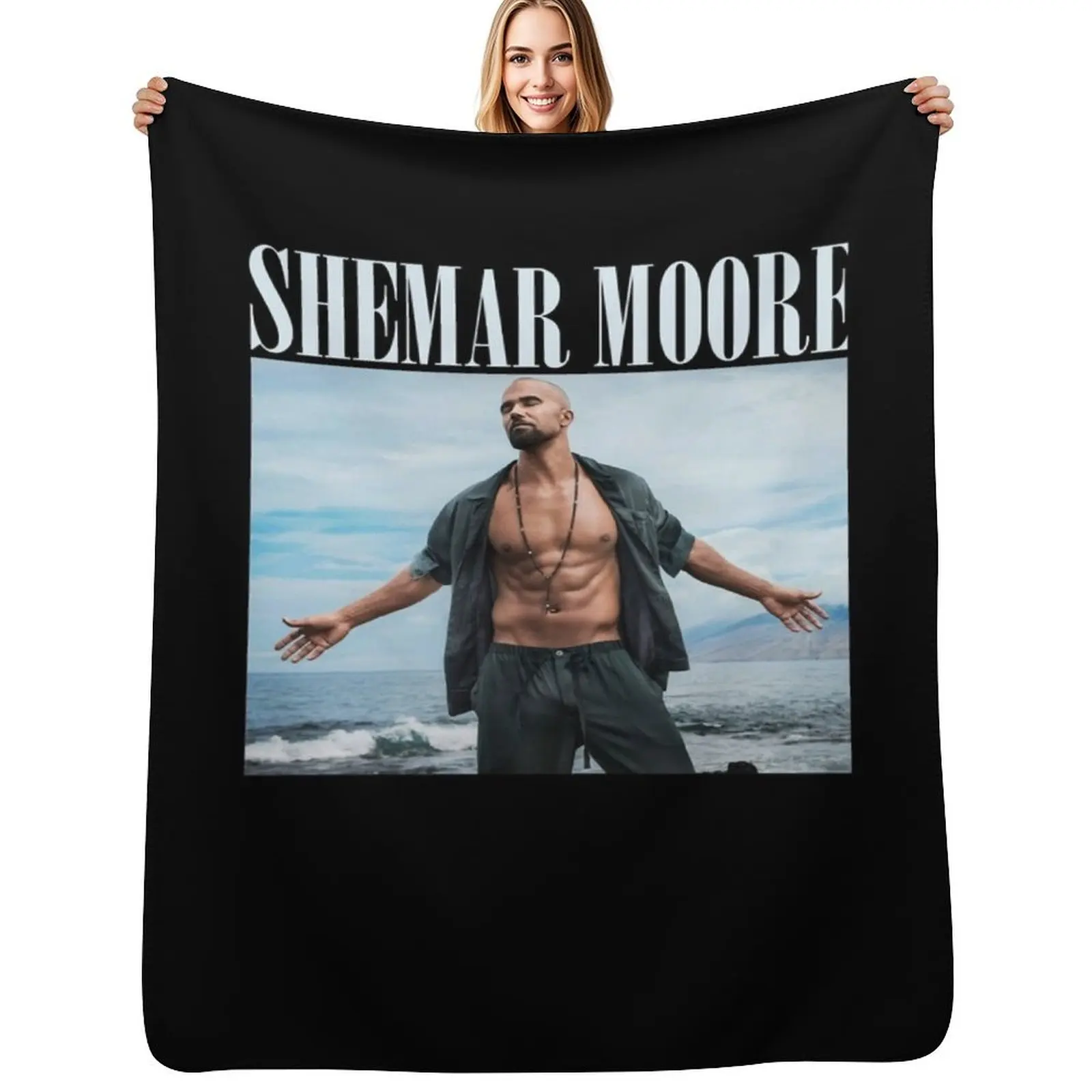 

Gift For Men Shemar Moore Gift Movie Fans Throw Blanket Travel Size Cozy Blanket for Plane Train