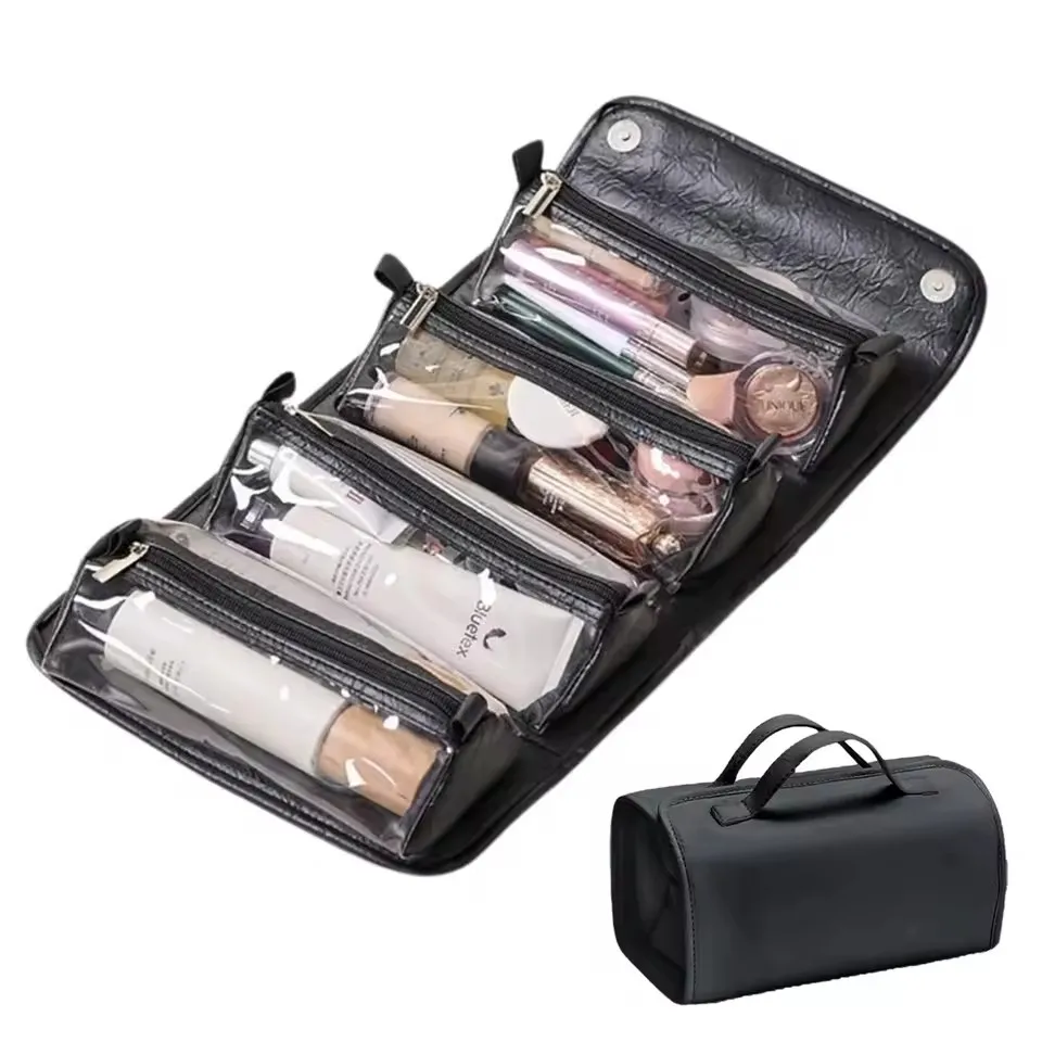 

Detachable Cosmetic Bag Portable Large Capacity 4 in 1 Makeup Bags Portable Folding Travel Cosmetics Storage Toiletry Bag