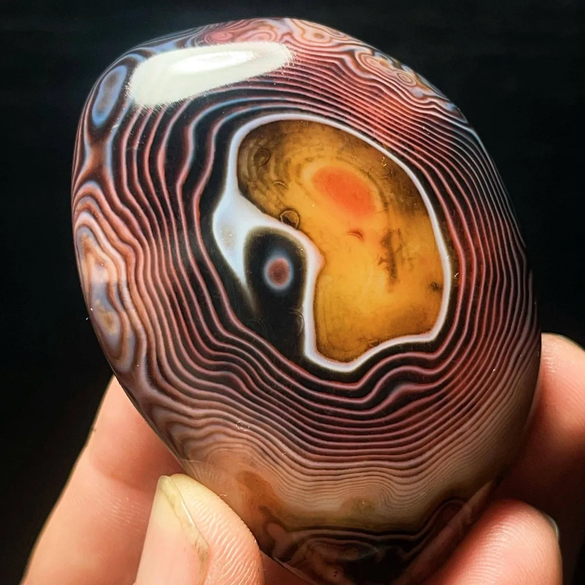 Banded Agate Jade Tone, Natural Banding, Polished Tumbled, Desk Decor, Crystal Collection, Table Display, Mineral Specimen
