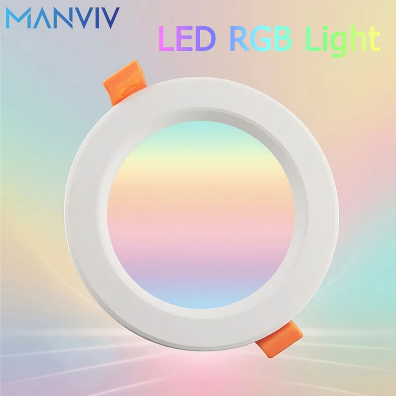 

LED Downlight 10W AC 85-265V Recessed Ceiling Lamp with Remote Control RGB Dimmable Modern Home Lighting LED Spotlights for Room